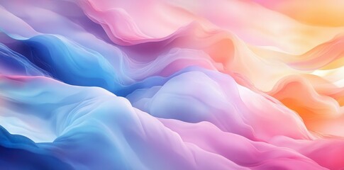 Obraz premium Abstract flowing waves of colorful fabric form a vibrant background