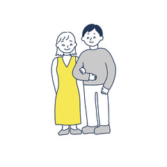寄り添う男女のイラスト