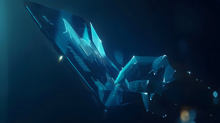 Obraz premium Abstract Futuristic Technology Data Analysis on Digital Tablet