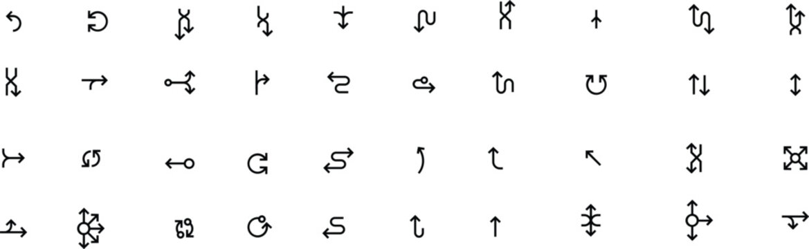 a set of different symbols that are arranged in a circle	
