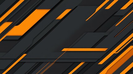Sleek horizontal banner features dynamic lines and angles in gray and orange, perfect for a modern, sporty look.