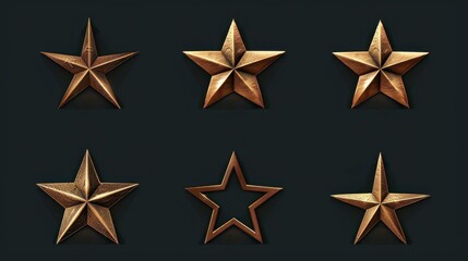 Fototapeta premium Discover a vibrant collection of star vector icons, perfect for enhancing any design project with style and flair.