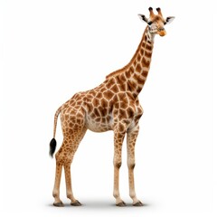 Obraz premium Eyecatching di cut of a giraffe, perfect for playful designs and creative projects against a clean white backdrop.