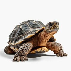 Obraz premium Experience a striking dicut design showcasing a textured shell symbolizing the strength of reptiles against a clean white backdrop.
