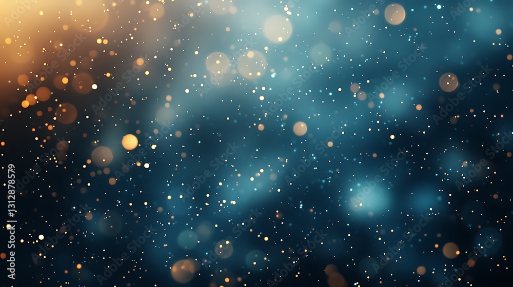 Poster Sparkling Teal and Gold Bokeh Background Abstract Texture
