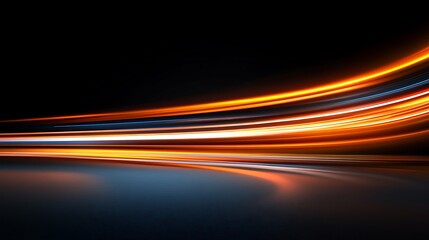 Abstract curved streaks of light against a dark background