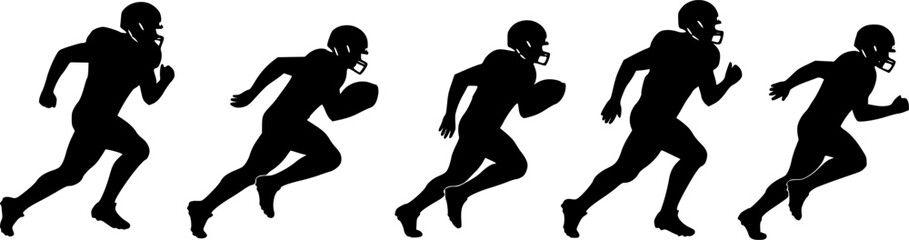 Obraz premium vector set of vector football players in silhouettes 
