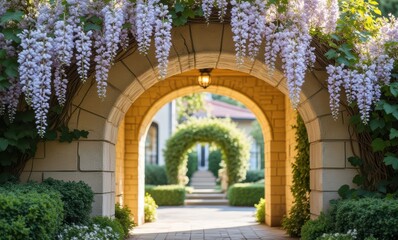 Beautiful garden archways in bloom