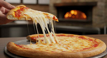 Deliciosa pizza de queijo derretido 