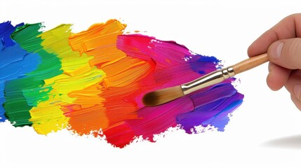 Obraz premium A talented artist brings colors to life with abstract modern oil painting, blending creativity and selfexpression on canvas.