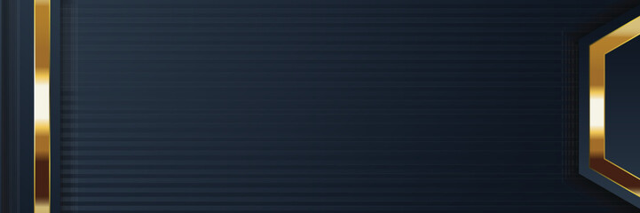 Fototapeta premium Dark blue gold geometric background design