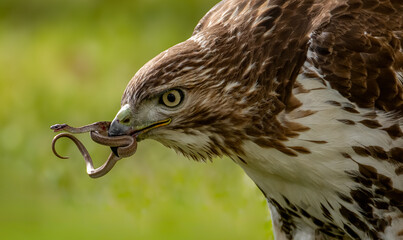 Red-tailed Hawk with a Snake 