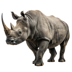 Obraz premium Majestic White Rhinoceros, Isolated on White Background