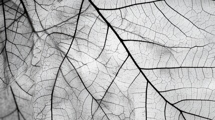 Obraz premium Nature's intricate leaf veins a close-up botanical study in macro perspective