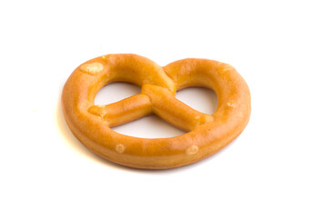 german pretzel face on white background