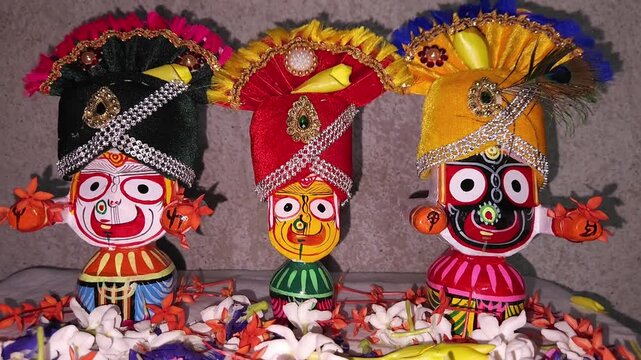 Hindu Deities, LORD JAGANNATHAND HIS BROTHER BALABHADRA AND SISTER SUBHADRA