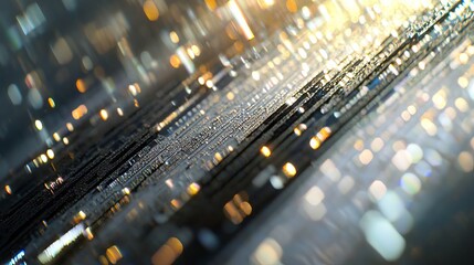 Abstract Shiny Texture Background Golden Lights Dark Grey Lines Digital Art Modern Design Elegant Pattern Luxury Style Sparkling Glimmering Shimmering