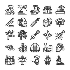 日本の歴史 中世から近代 アイコン セット