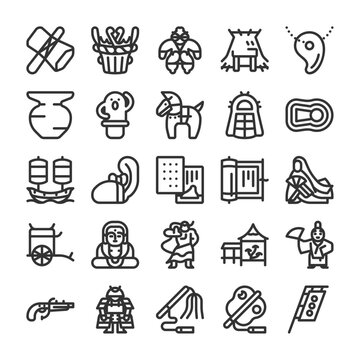 日本の歴史 古代から戦国時代 アイコン セット