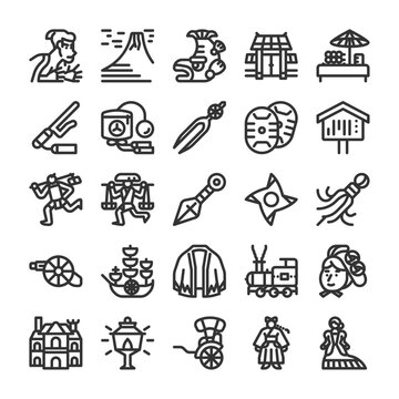 日本の歴史 中世から近代 アイコン セット