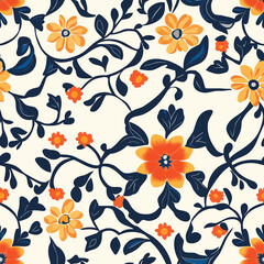 Moroccan-Inspired Flower, seamless tiles, wallpaper, background