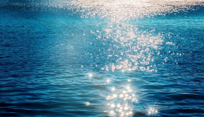 キラキラ光る海の水面。AIで生成