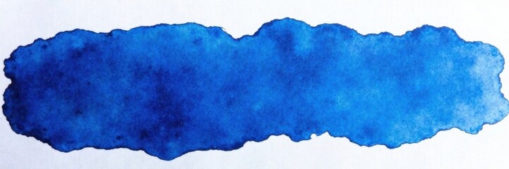 Obraz premium Deep cobalt watercolor stain, irregular edges, splash, paper, edges
