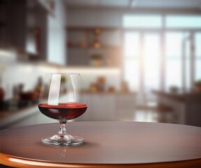 A classic whiskey cocktail on bar counter