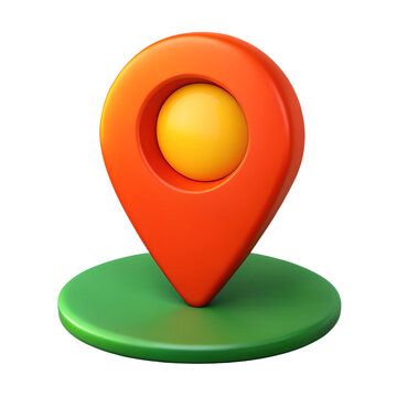 Volumetric 3D business icon of location representing navigation on transparent background