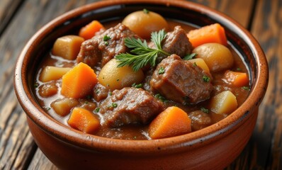 Savory beef stew with vegetables