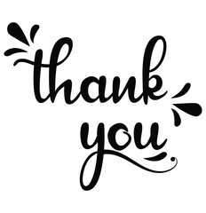 Thank You. Hand lettering Thank You for holiday Thanksgiving Day, vintage graphic, banner, poster. Greeting card calligraphy thank you, postcard for holiday Thanksgiving Day. Vector Illustration