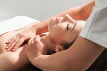 young woman relaxing in spa