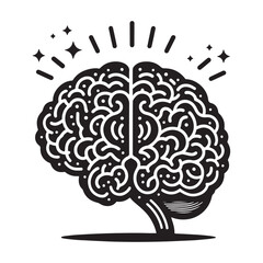 Creative Human Brain Silhouette Vector Art