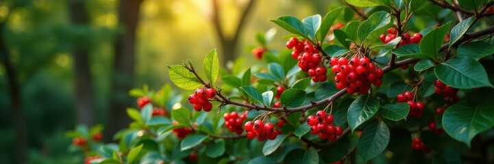 Abundant buckthorn berries covering a bush in a protected area , natural, protected area