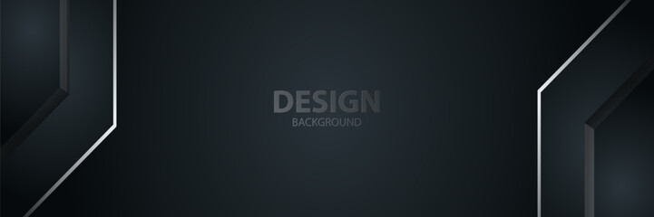 Obraz premium Dark geometric design background; silver accents; website banner