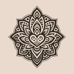 A vector representation of a hand-drawn mandala