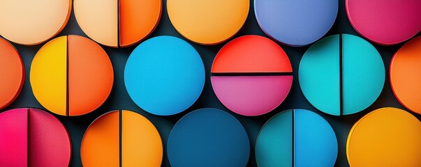 Vibrant visualisation of strategic asset allocation represented through dynamic pie charts and graphs showcasing technology trends and colorful statistics in a unique shape