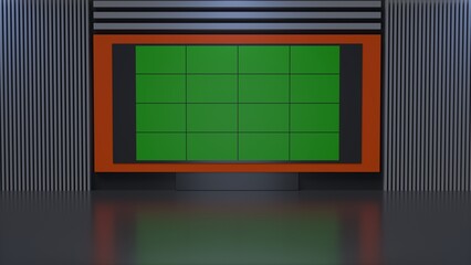 News Studio, Backdrop For TV Shows .TV On Wall.3D Virtual News Studio Background, 3d illustration