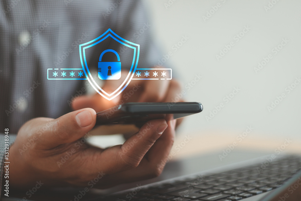 Aufkleber cyber information security concept. 2fa increases the security of your account, two step multi facto
