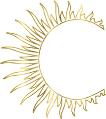 Gold Glitter Sun Illustration