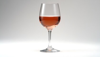 Glass of Light Pink Rose Wine on White Surface