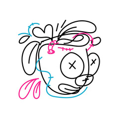 Vector Doodle Illustrations in various abstract shapes	
