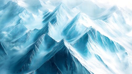 Majestic snow covered mountains under a clear blue sky