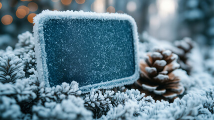 frosty OFF text sales sign blue background