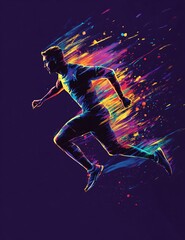 Obraz premium Professional Running Illustration: Creative and Multicolored Design for Multiple Uses