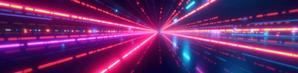 Obraz premium Abstract colorful light streaks, vibrant neon glow, display, kaleidoscope