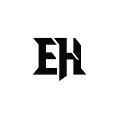 Fototapeta premium EH monogram logo design letter text name symbol monochrome logotype alphabet character simple logo