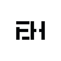 Obraz premium EH monogram logo design letter text name symbol monochrome logotype alphabet character simple logo