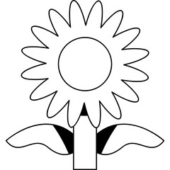 Flower illustration Black Outline