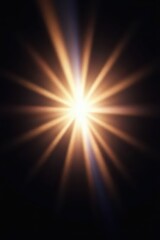 Fototapeta premium Bright white lens flare bursts, black backdrop, visual, minimal